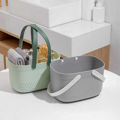 Portable Shower Basket with Ventilation Holes Large Capacity Plastic Portable Storage Basket with Handles for V1294-YM0521-3117230066611