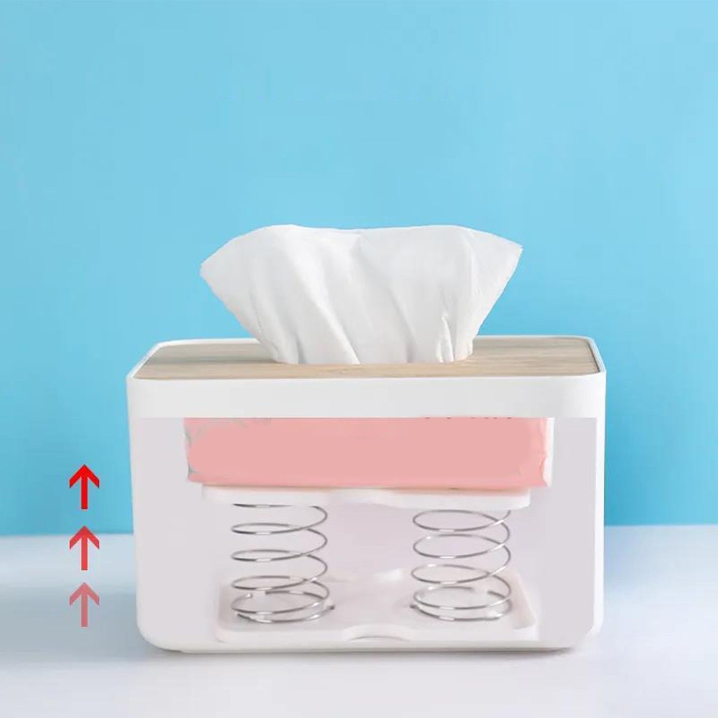 Tissue Box Spring Support Automatic Lifting Flexible Tissue Spring Bracket Spring Holder for Kitchen Office V1294-YM0521-3117230066811