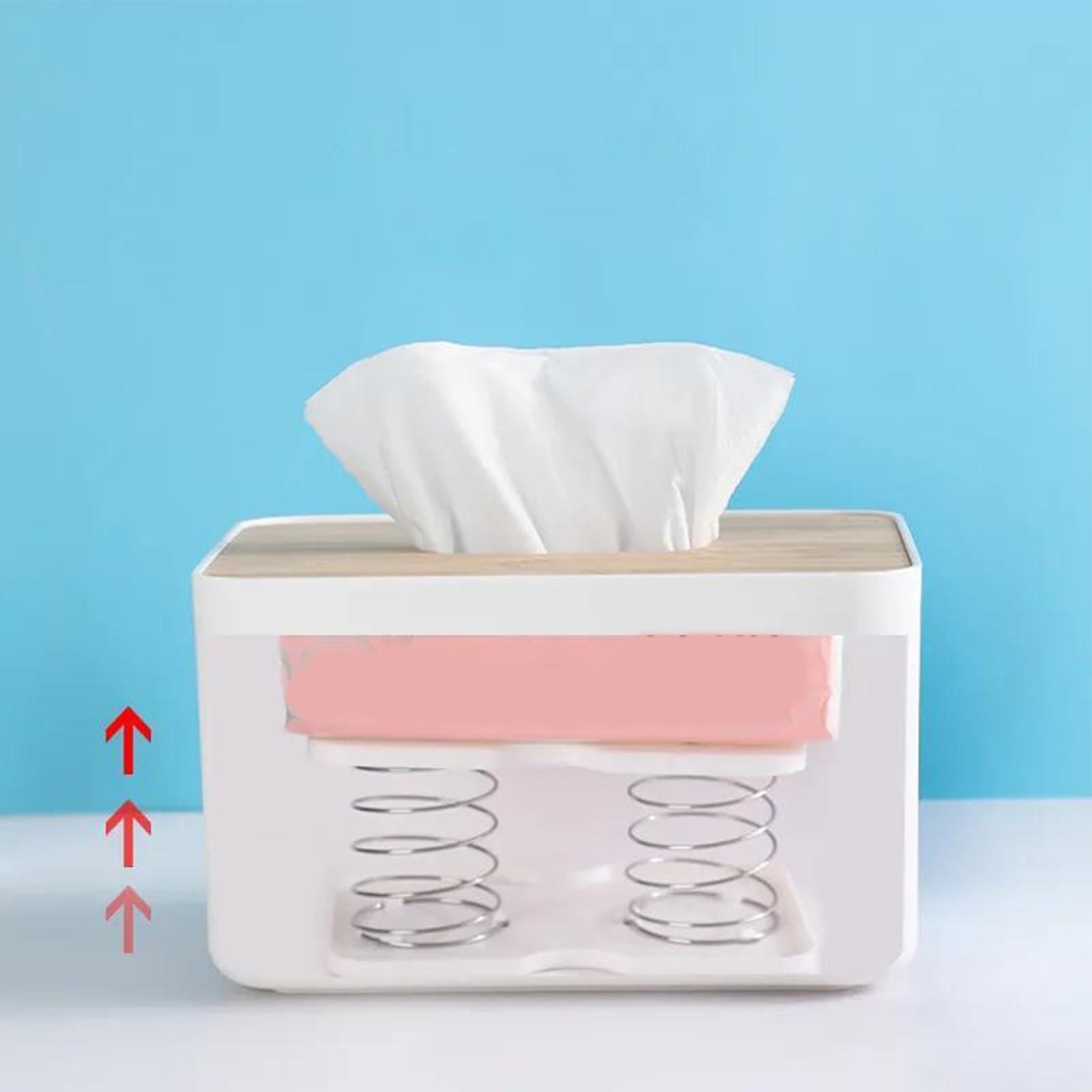 Tissue Box Spring Support Automatic Lifting Flexible Tissue Spring Bracket Spring Holder for Kitchen Office V1294-YM0521-3117230066811