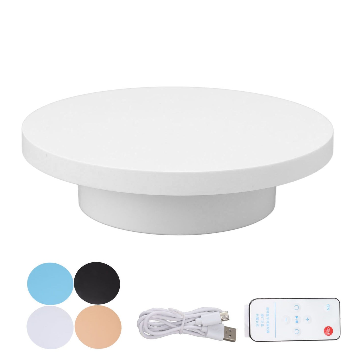 Electric Turntable 360 Degree Rotating Product Photography Display Rechargeable Remote Control 3kg Bearing V1294-YM0521-3117230067313