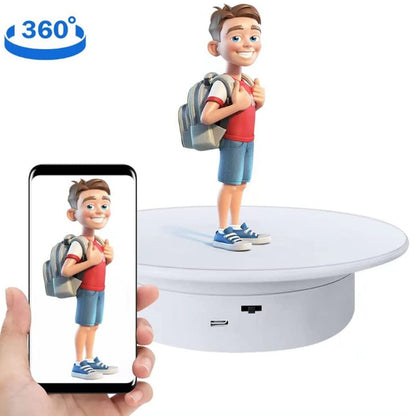 Electric Turntable 360 Degree Rotating Product Photography Display Rechargeable Remote Control 3kg Bearing V1294-YM0521-3117230067313