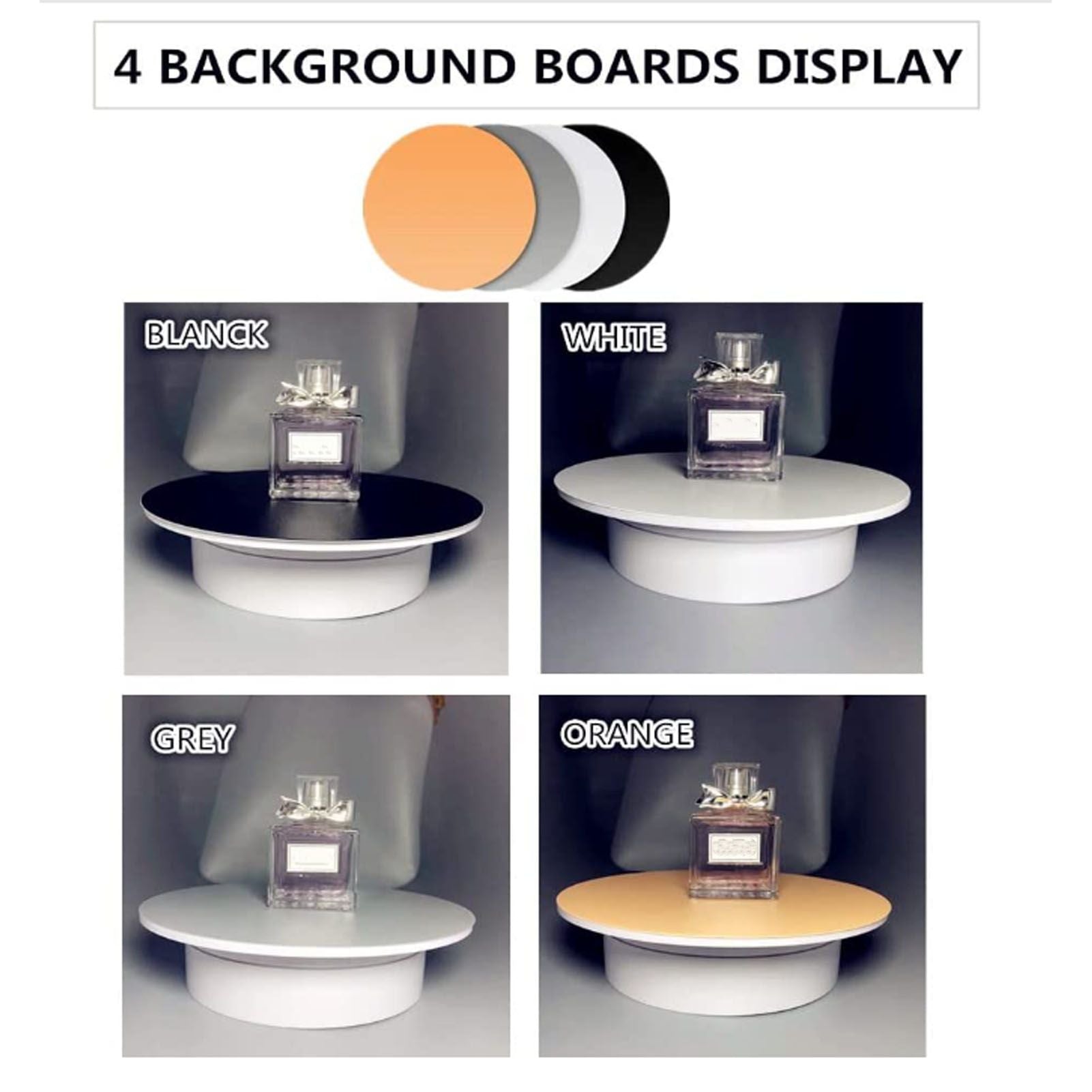 Electric Turntable 360 Degree Rotating Product Photography Display Rechargeable Remote Control 3kg Bearing V1294-YM0521-3117230067313