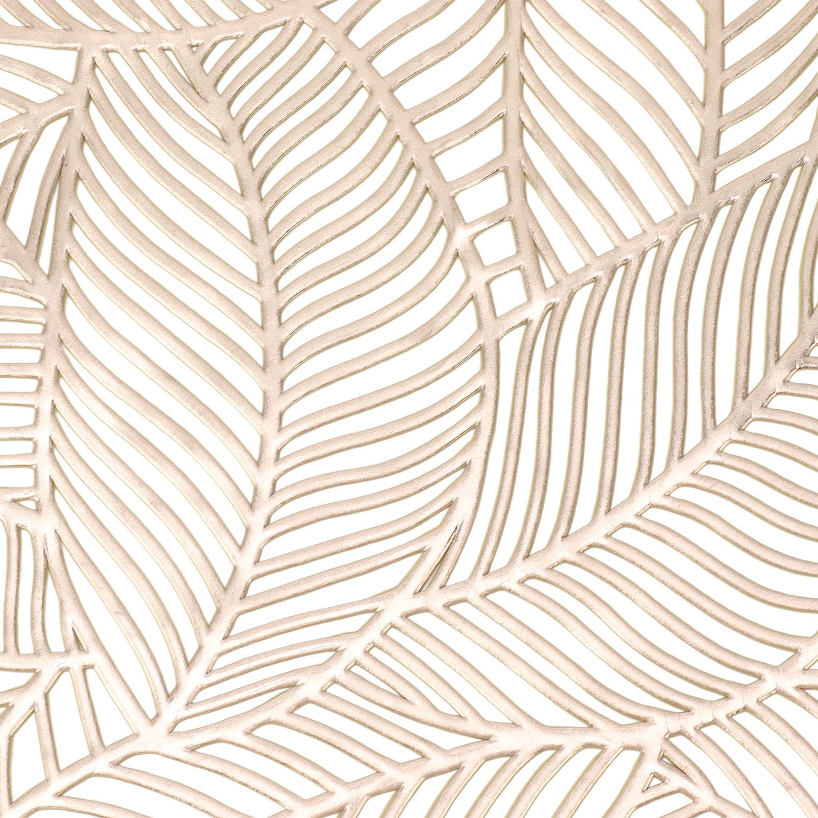 6 Pcs Round Placemat Gold Hollowed Eco Friendly PVC Heat Resistant 38cm Dining Table Mat V1294-YM0521-3117230071311