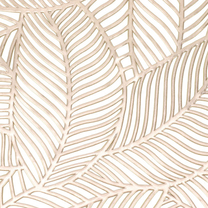 6 Pcs Round Placemat Gold Hollowed Eco Friendly PVC Heat Resistant 38cm Dining Table Mat V1294-YM0521-3117230071311