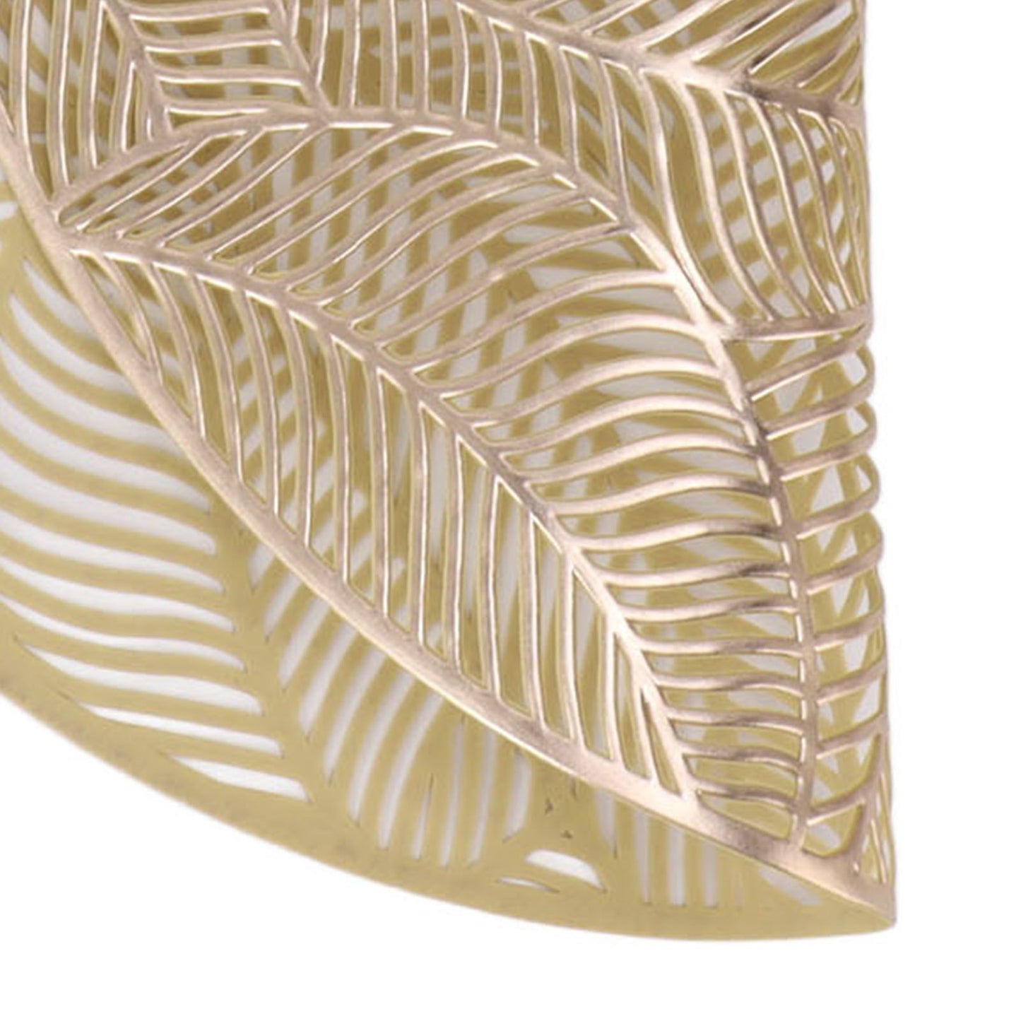 6 Pcs Round Placemat Gold Hollowed Eco Friendly PVC Heat Resistant 38cm Dining Table Mat V1294-YM0521-3117230071311
