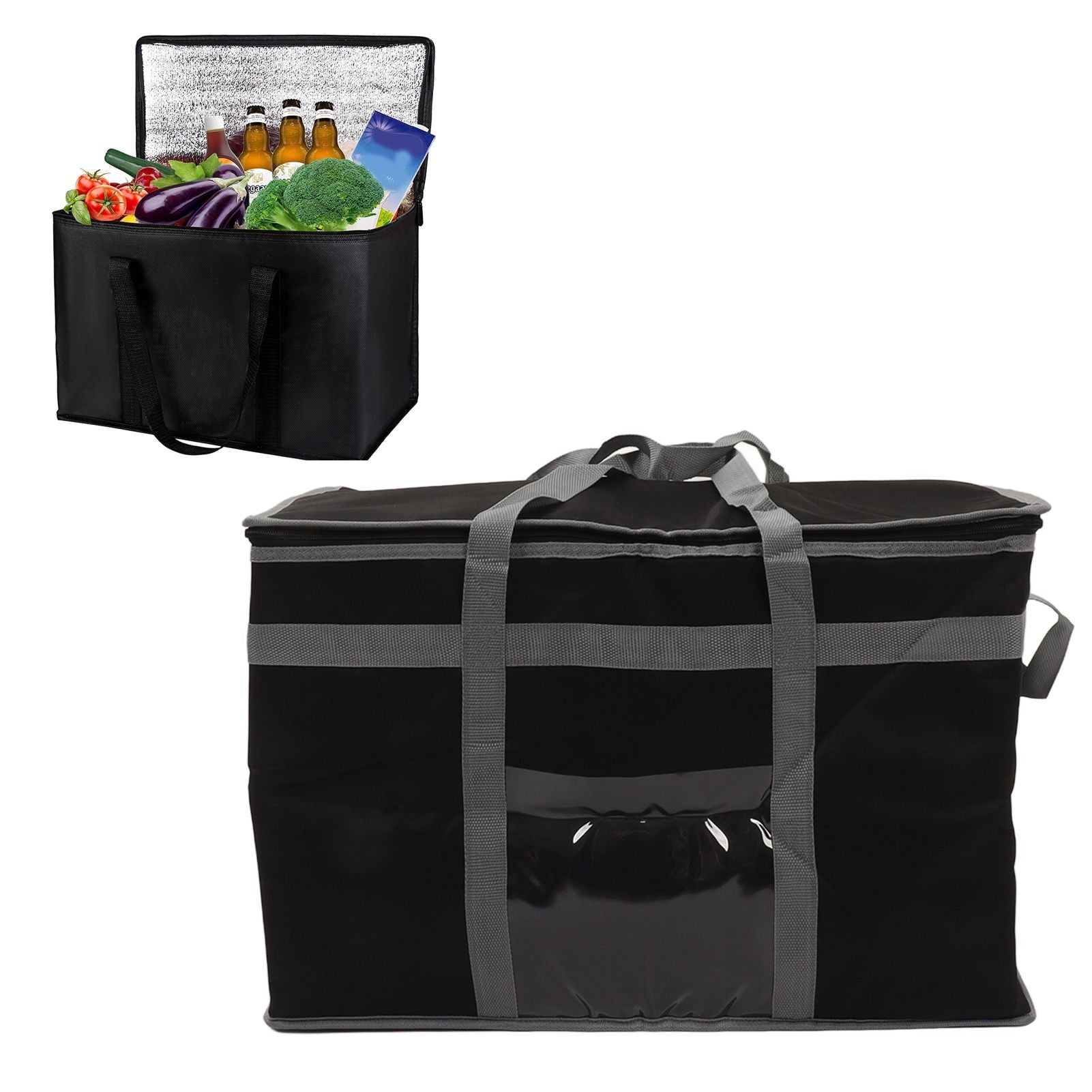 Insulated Bag 38L Large Capacity Reusable Cooler Bag Lunch Bag with 2 Handle for Food V1294-YM0521-3117230071611