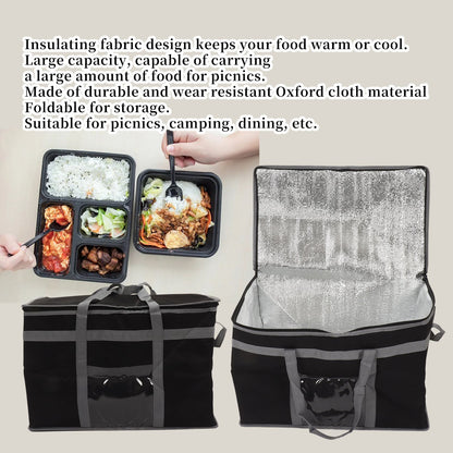 Insulated Bag 38L Large Capacity Reusable Cooler Bag Lunch Bag with 2 Handle for Food V1294-YM0521-3117230071611