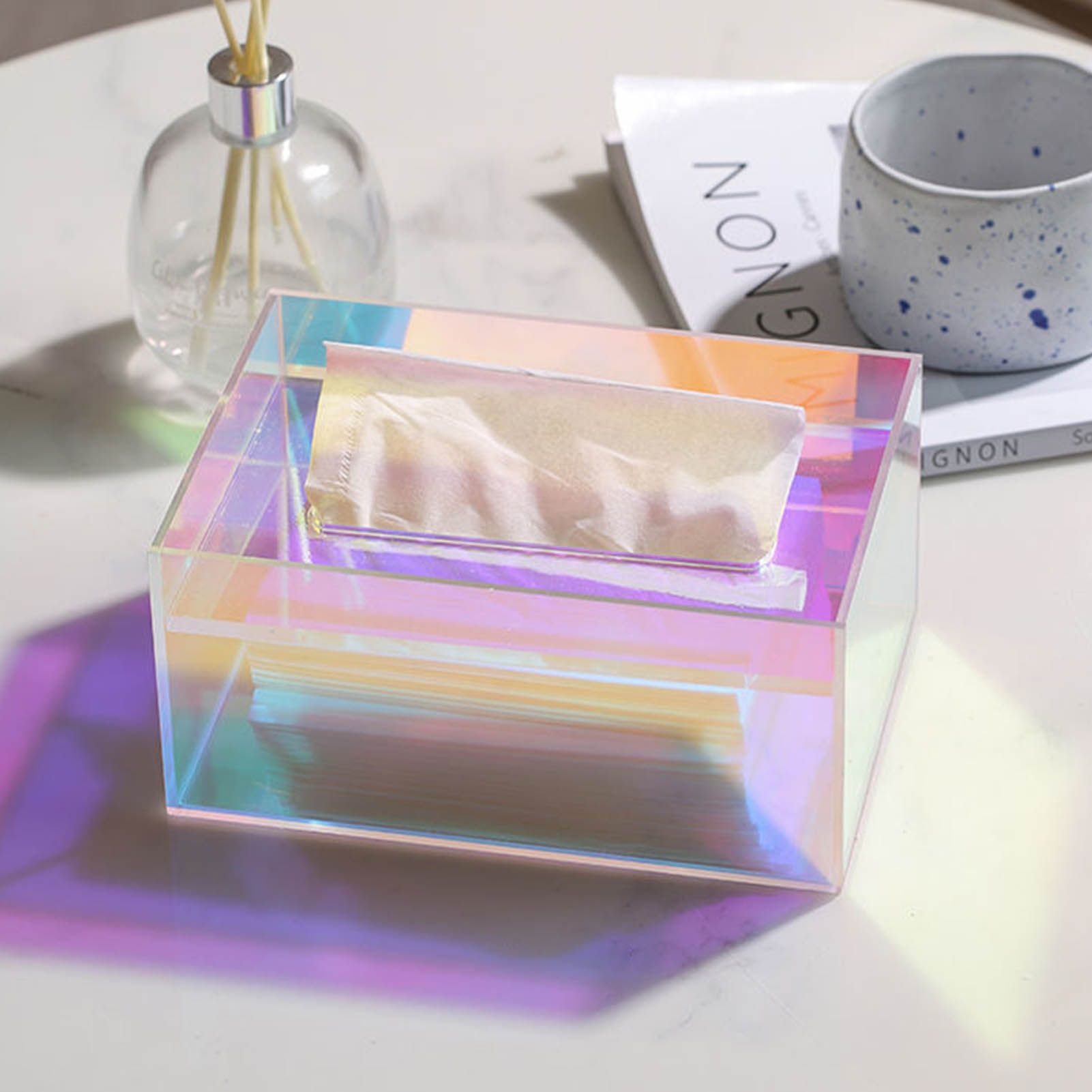 Tissue Box Holder Acrylic Storage Large Capacity Napkin Box for Washroom Living Room V1294-YM0521-3117230073911