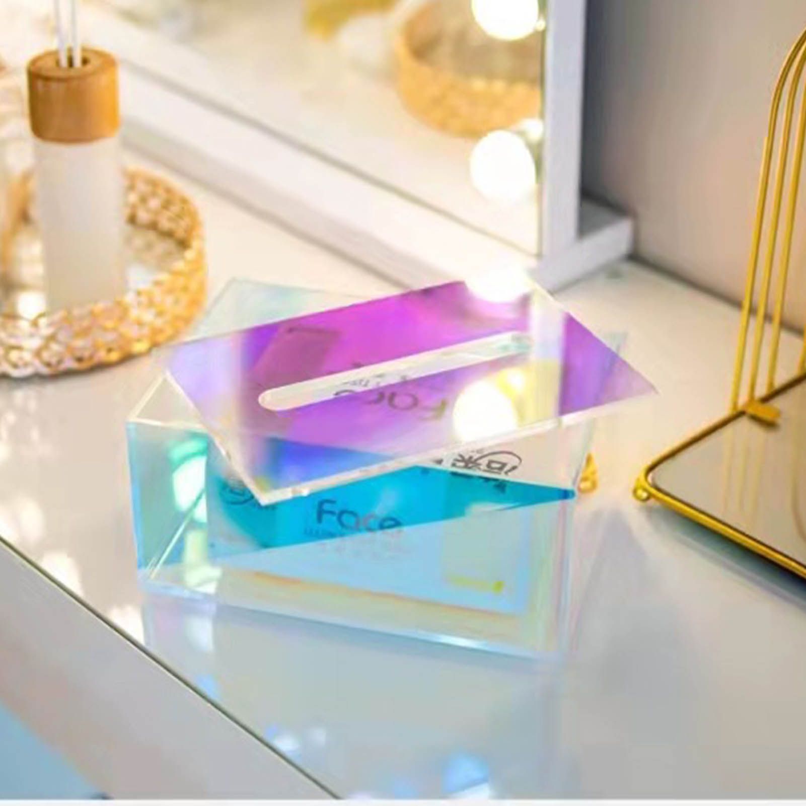 Tissue Box Holder Acrylic Storage Large Capacity Napkin Box for Washroom Living Room V1294-YM0521-3117230073911