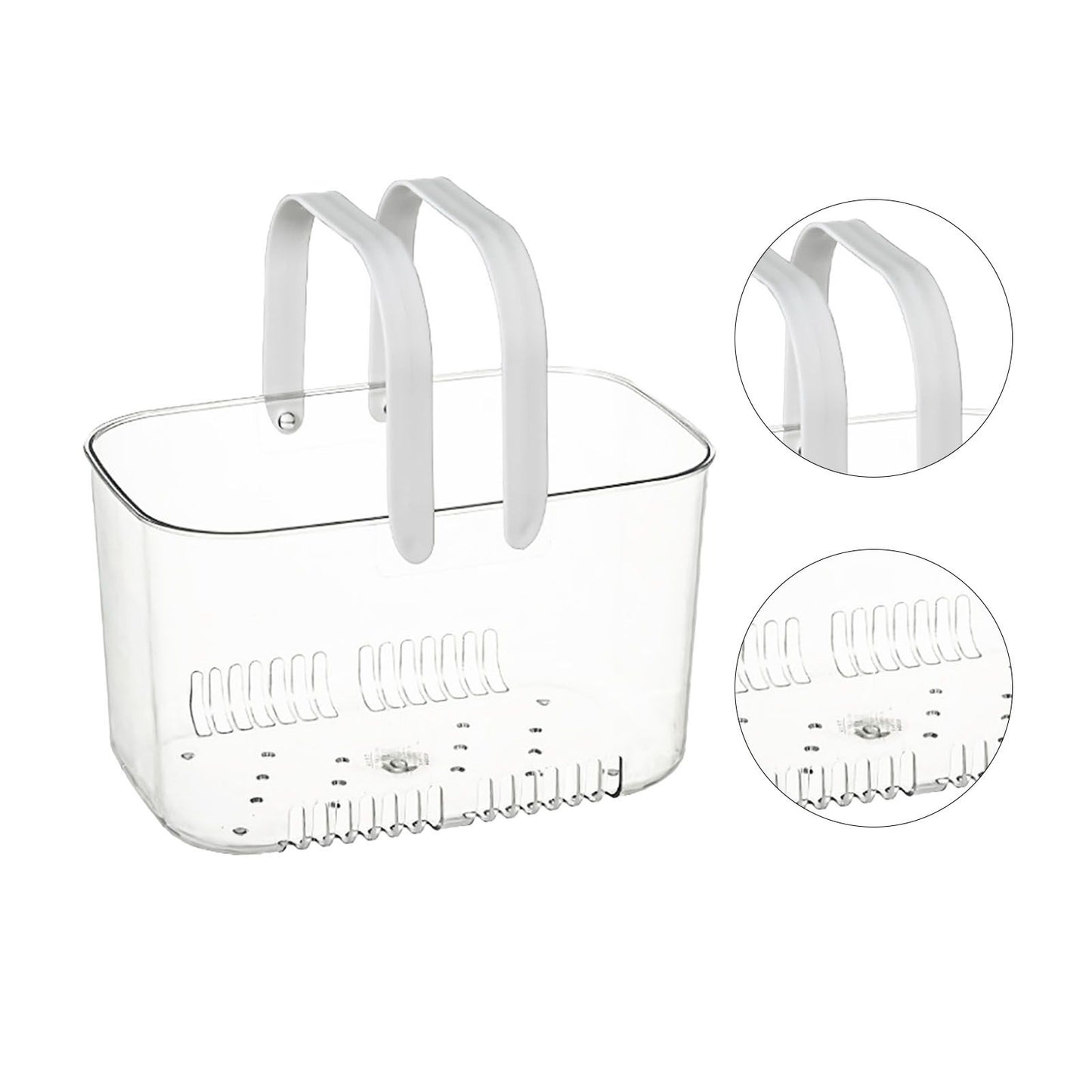 Clear Hand Basket Comfortable Handle Ventilation Holes Easy Access Versatile Fruit Storage Basket for Camping V1294-YM0521-3117230074511