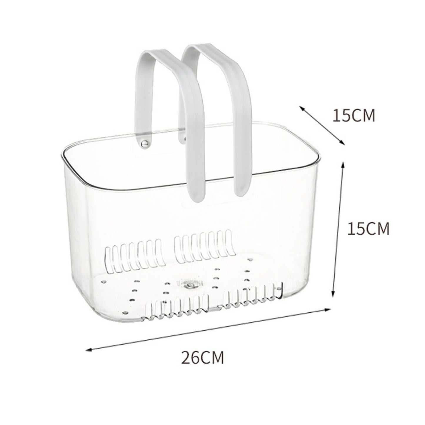 Clear Hand Basket Comfortable Handle Ventilation Holes Easy Access Versatile Fruit Storage Basket for Camping V1294-YM0521-3117230074511