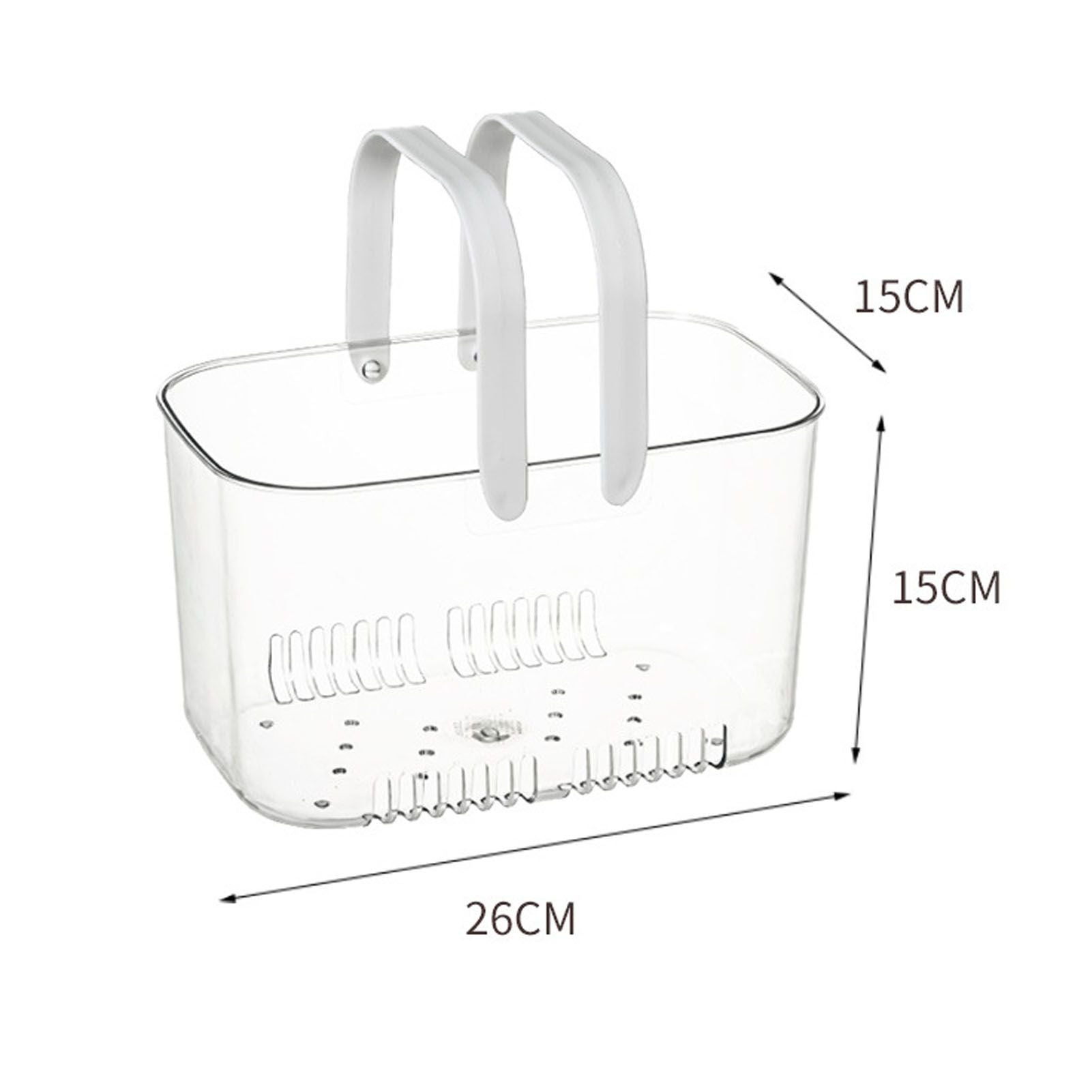 Clear Hand Basket Comfortable Handle Ventilation Holes Easy Access Versatile Fruit Storage Basket for Camping V1294-YM0521-3117230074511