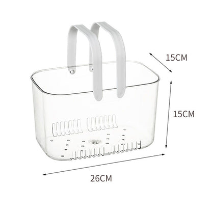 Clear Hand Basket Comfortable Handle Ventilation Holes Easy Access Versatile Fruit Storage Basket for Camping V1294-YM0521-3117230074511