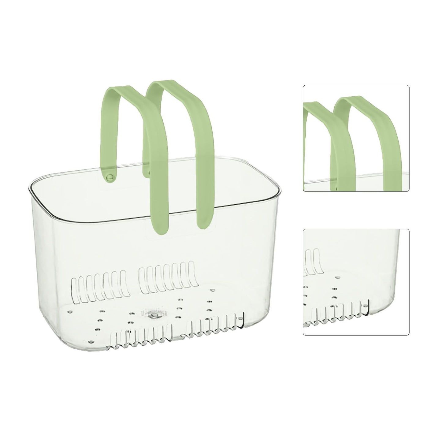 Clear Hand Basket Comfortable Handle Ventilation Holes Easy Access Versatile Fruit Storage Basket for Camping V1294-YM0521-3117230074513