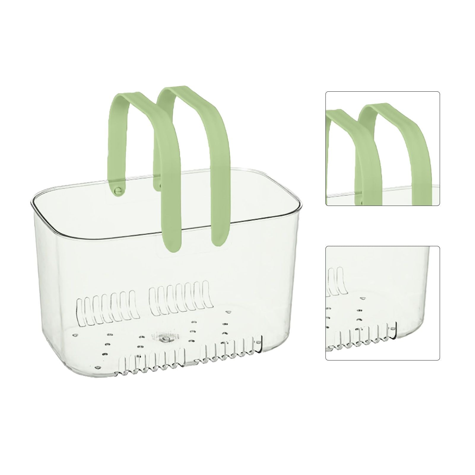 Clear Hand Basket Comfortable Handle Ventilation Holes Easy Access Versatile Fruit Storage Basket for Camping V1294-YM0521-3117230074513