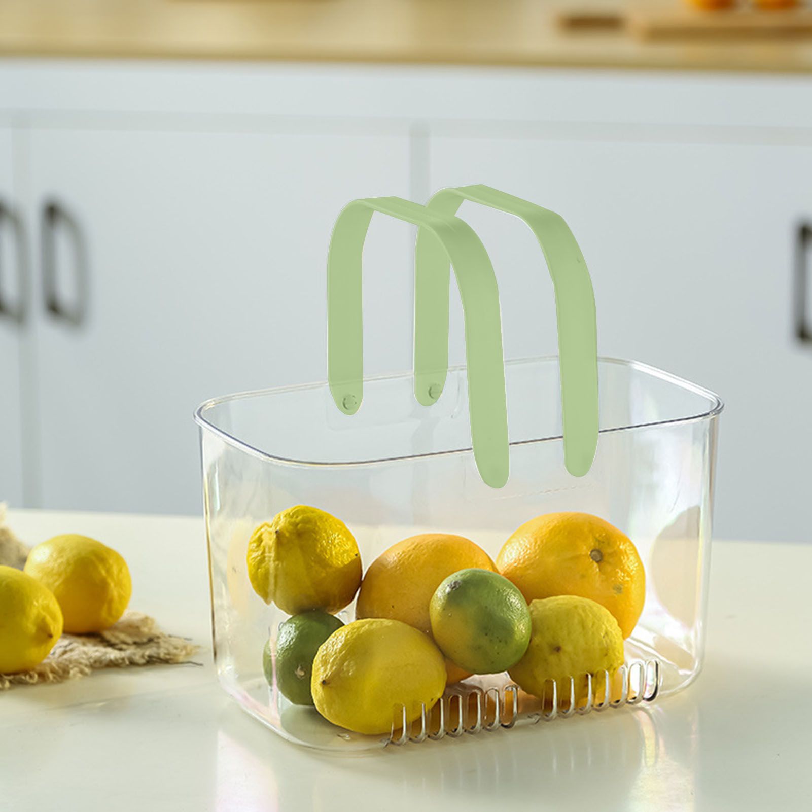 Clear Hand Basket Comfortable Handle Ventilation Holes Easy Access Versatile Fruit Storage Basket for Camping V1294-YM0521-3117230074513