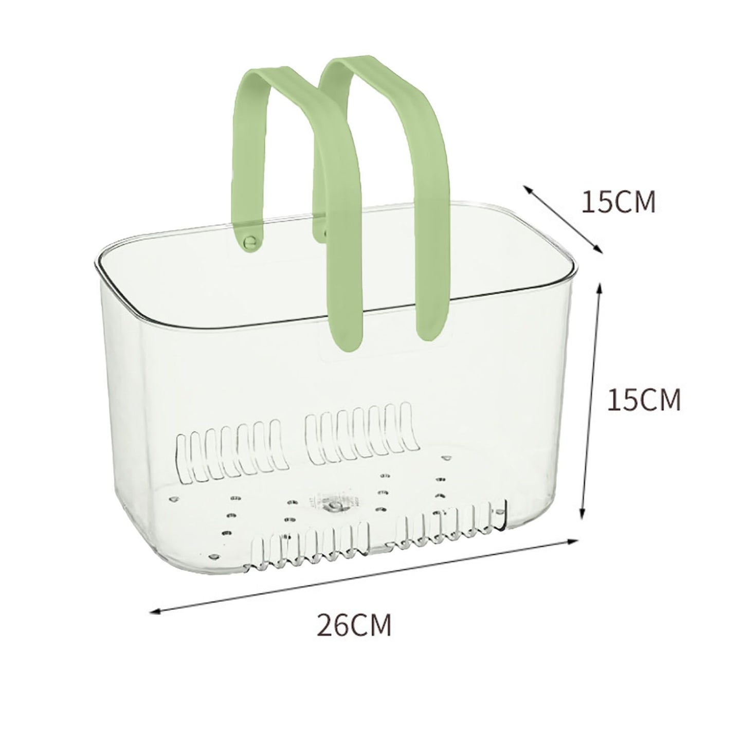 Clear Hand Basket Comfortable Handle Ventilation Holes Easy Access Versatile Fruit Storage Basket for Camping V1294-YM0521-3117230074513