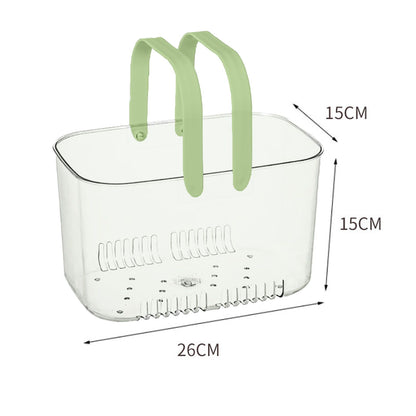 Clear Hand Basket Comfortable Handle Ventilation Holes Easy Access Versatile Fruit Storage Basket for Camping V1294-YM0521-3117230074513