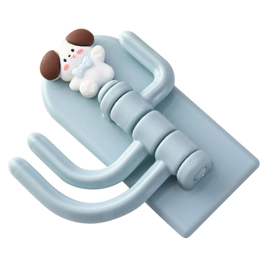 Self Adhesive Hanger Punch Free Rotating 3 Hooks Cute Animal Wall Door Holder for Keys Dog V1294-YM0521-3117230074715