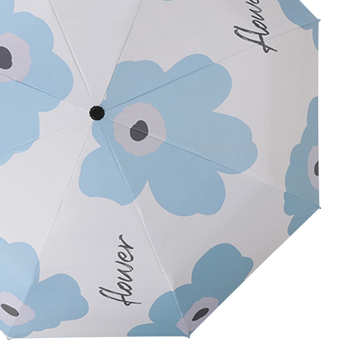 Flower Pattern Folding Umbrella UV Protection Foldable Rain Shine Dual Use Sun Umbrella for Travelling Sky V1294-YM0521-3117230075312