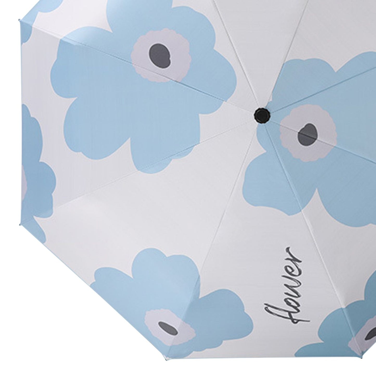 Flower Pattern Folding Umbrella UV Protection Foldable Rain Shine Dual Use Sun Umbrella for Travelling Sky V1294-YM0521-3117230075312