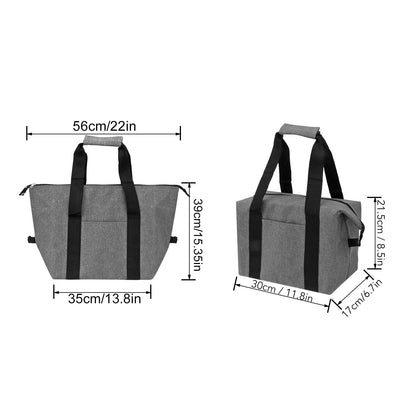 Camping Cooler Bag Leakproof Foldable Fresh Picnic Thermal Insulation Bag for Travel Work School Grey Large V1294-YM0521-3117230076811