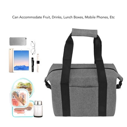 Camping Cooler Bag Leakproof Foldable Fresh Picnic Thermal Insulation Bag for Travel Work School Grey Large V1294-YM0521-3117230076811