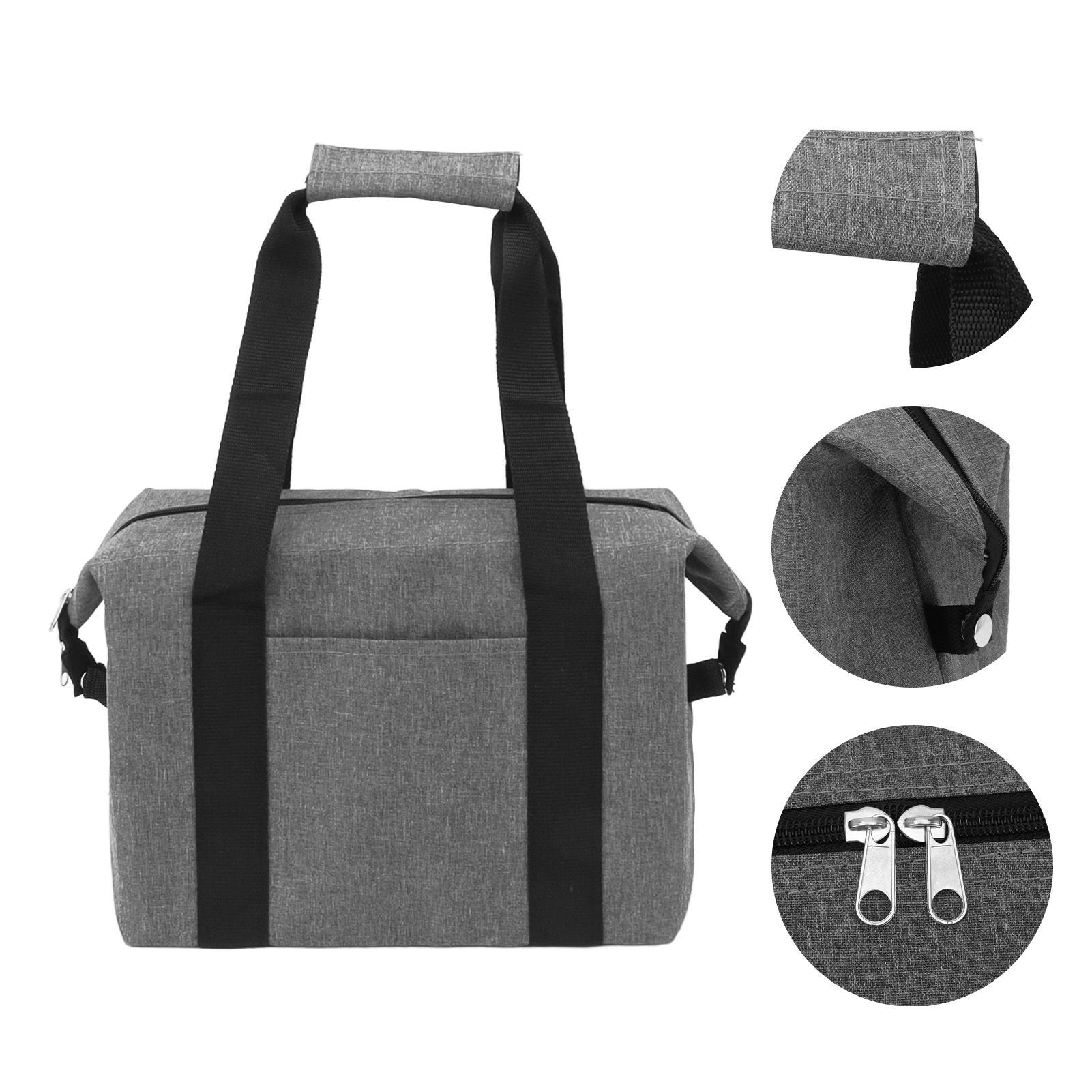 Camping Cooler Bag Leakproof Foldable Fresh Picnic Thermal Insulation Bag for Travel Work School Grey Small V1294-YM0521-3117230076812