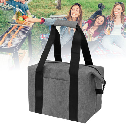 Camping Cooler Bag Leakproof Foldable Fresh Picnic Thermal Insulation Bag for Travel Work School Grey Small V1294-YM0521-3117230076812