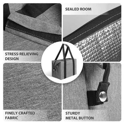 Camping Cooler Bag Leakproof Foldable Fresh Picnic Thermal Insulation Bag for Travel Work School Grey Small V1294-YM0521-3117230076812