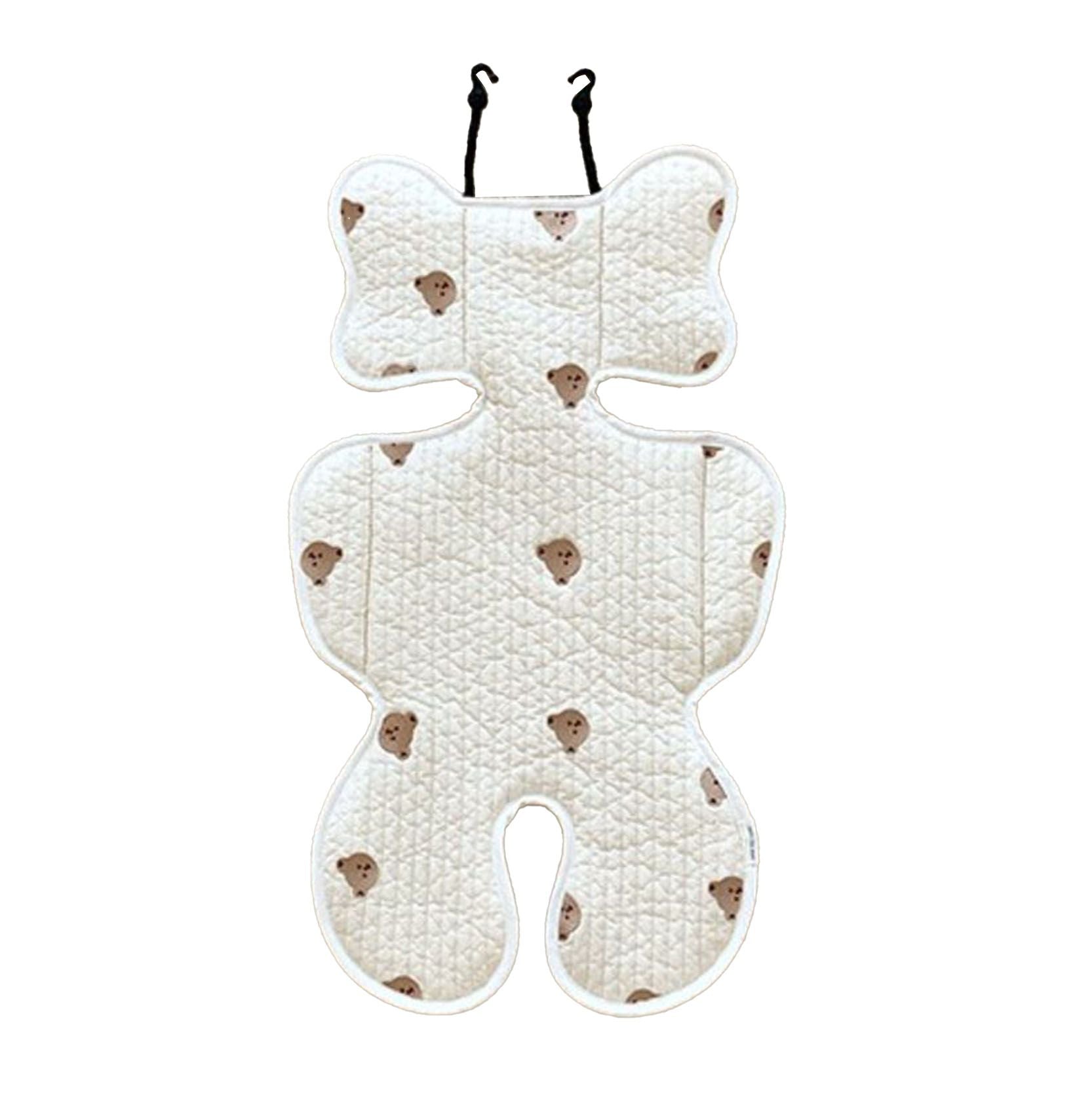 Soft Baby Stroller Seat Cushion Breathable Pure Cotton Infant Car Seat Head Neck Body Support Thin Style Bear V1294-YM0521-3117230077511