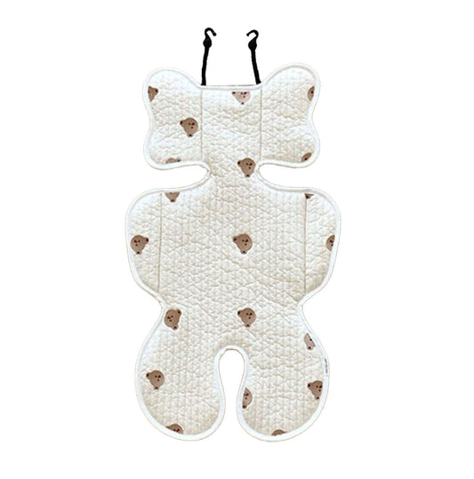 Soft Baby Stroller Seat Cushion Breathable Pure Cotton Infant Car Seat Head Neck Body Support Thin Style Bear V1294-YM0521-3117230077511