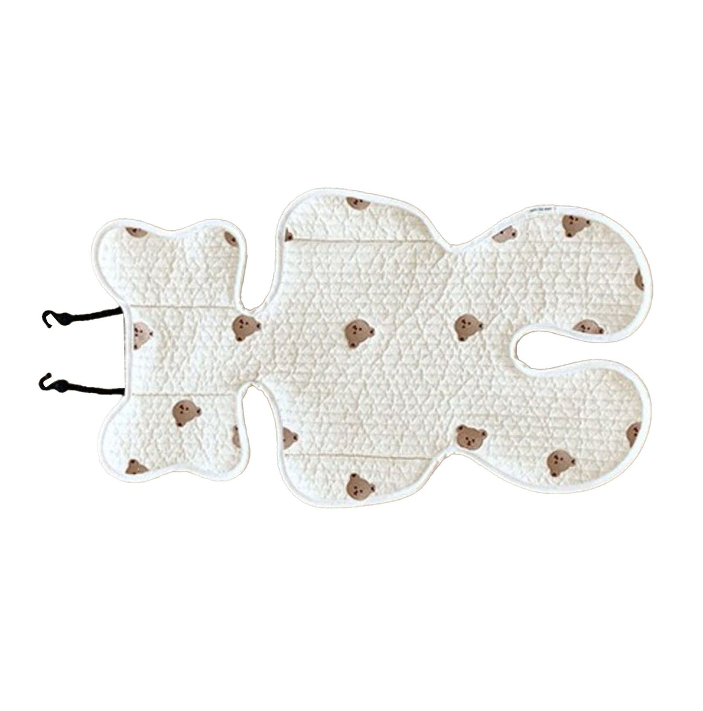 Soft Baby Stroller Seat Cushion Breathable Pure Cotton Infant Car Seat Head Neck Body Support Thin Style Bear V1294-YM0521-3117230077511