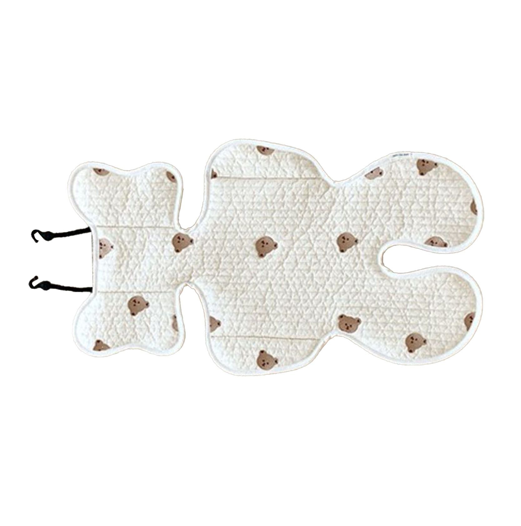 Soft Baby Stroller Seat Cushion Breathable Pure Cotton Infant Car Seat Head Neck Body Support Thin Style Bear V1294-YM0521-3117230077511