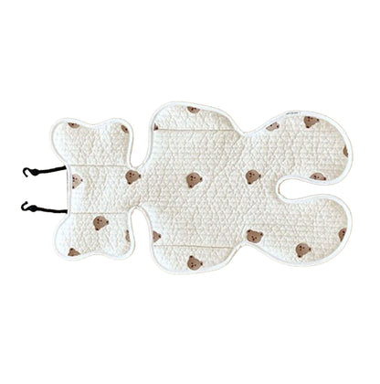 Soft Baby Stroller Seat Cushion Breathable Pure Cotton Infant Car Seat Head Neck Body Support Thin Style Bear V1294-YM0521-3117230077511