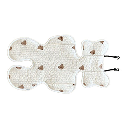 Soft Baby Stroller Seat Cushion Breathable Pure Cotton Infant Car Seat Head Neck Body Support Thin Style Bear V1294-YM0521-3117230077511