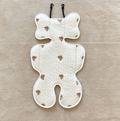 Soft Baby Stroller Seat Cushion Breathable Pure Cotton Infant Car Seat Head Neck Body Support Thin Style Bear V1294-YM0521-3117230077511