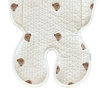 Soft Baby Stroller Seat Cushion Breathable Pure Cotton Infant Car Seat Head Neck Body Support Thin Style Bear V1294-YM0521-3117230077511