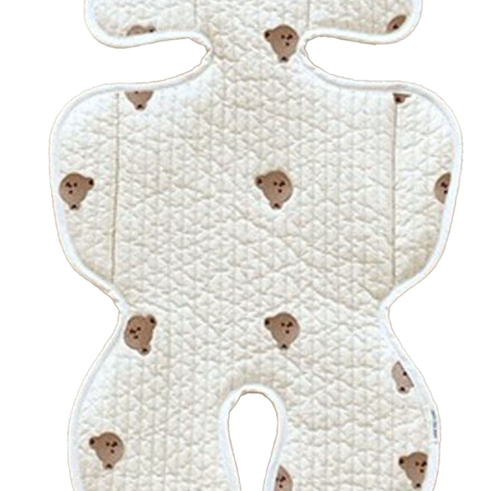 Soft Baby Stroller Seat Cushion Breathable Pure Cotton Infant Car Seat Head Neck Body Support Thin Style Bear V1294-YM0521-3117230077511