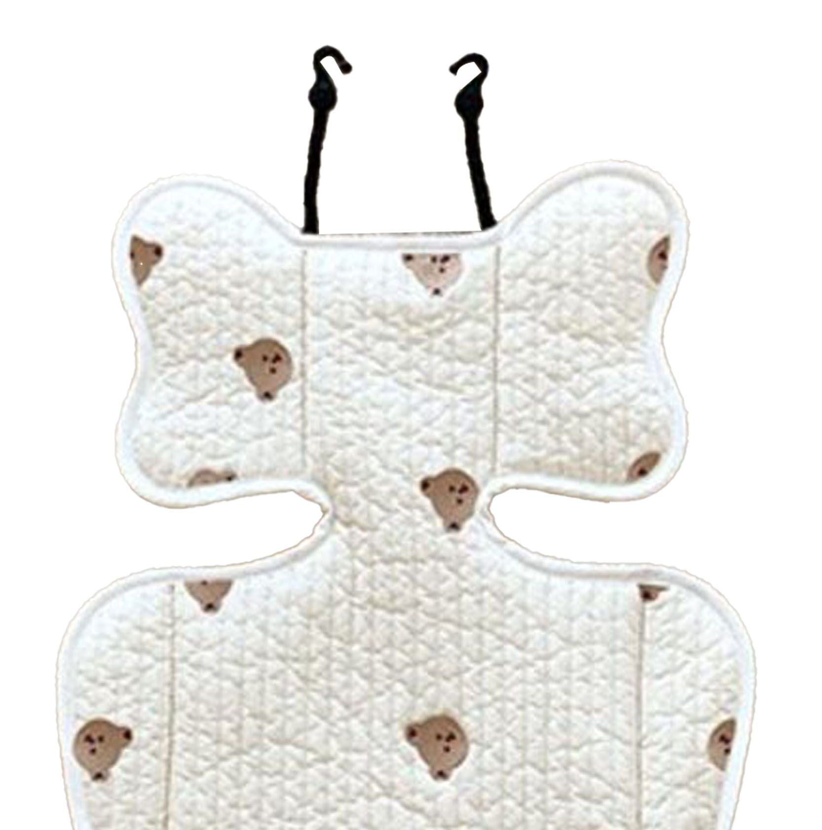Soft Baby Stroller Seat Cushion Breathable Pure Cotton Infant Car Seat Head Neck Body Support Thin Style Bear V1294-YM0521-3117230077511
