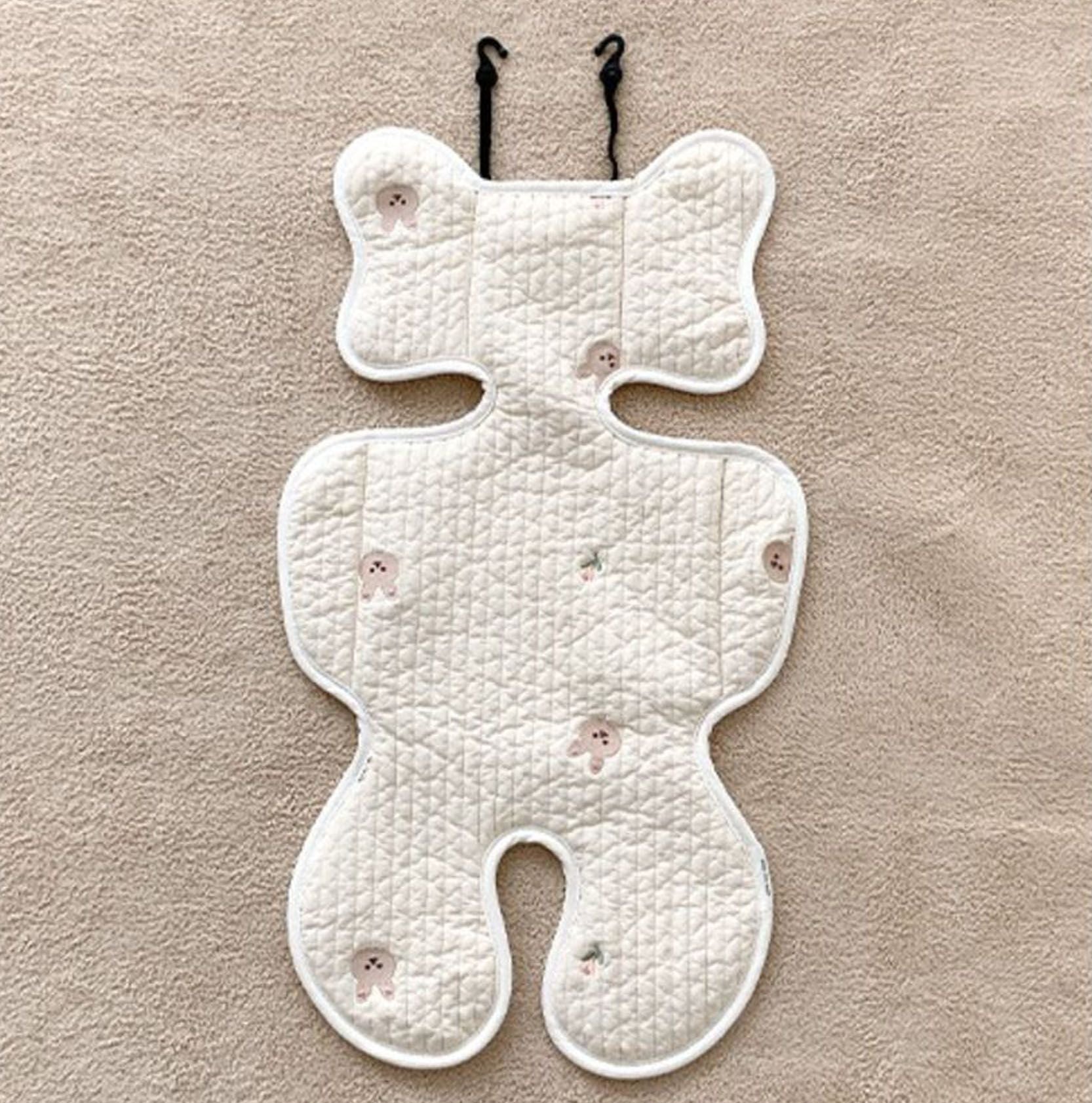 Soft Baby Stroller Seat Cushion Breathable Pure Cotton Infant Car Seat Head Neck Body Support Thin Style V1294-YM0521-3117230077514