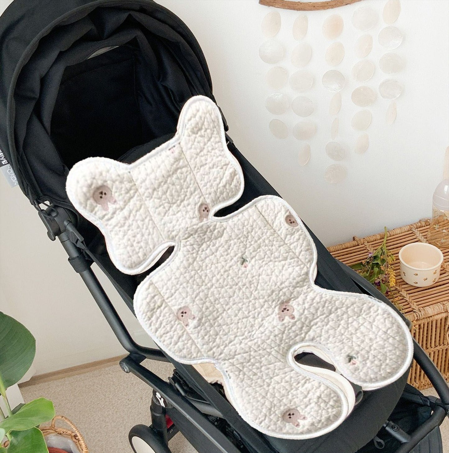 Soft Baby Stroller Seat Cushion Breathable Pure Cotton Infant Car Seat Head Neck Body Support Thin Style V1294-YM0521-3117230077514