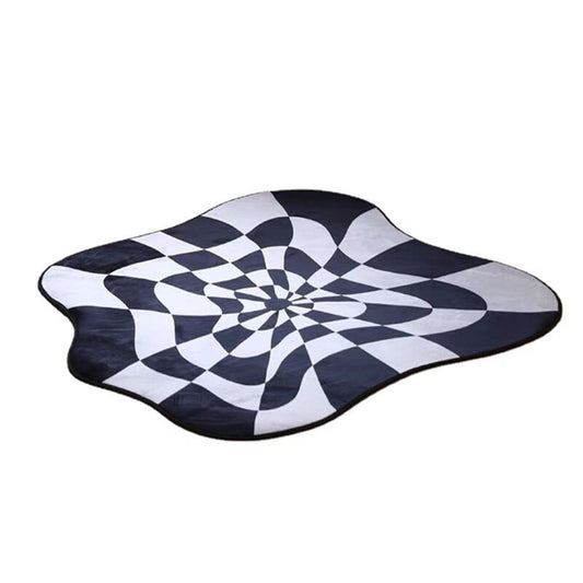 Carpet Comfortable Soft Color Blocking Bedside Creative Irregular Rug for Bedroom Living Room Balcony White V1294-YM0521-3117230078111