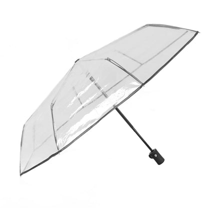 Compact Umbrella Black Transparent Automatic Design Sturdy Structure Travel Umbrella for Backpack Outing V1294-YM0521-3117230078211