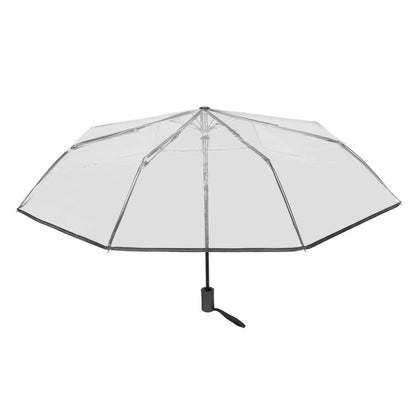 Compact Umbrella Black Transparent Automatic Design Sturdy Structure Travel Umbrella for Backpack Outing V1294-YM0521-3117230078211