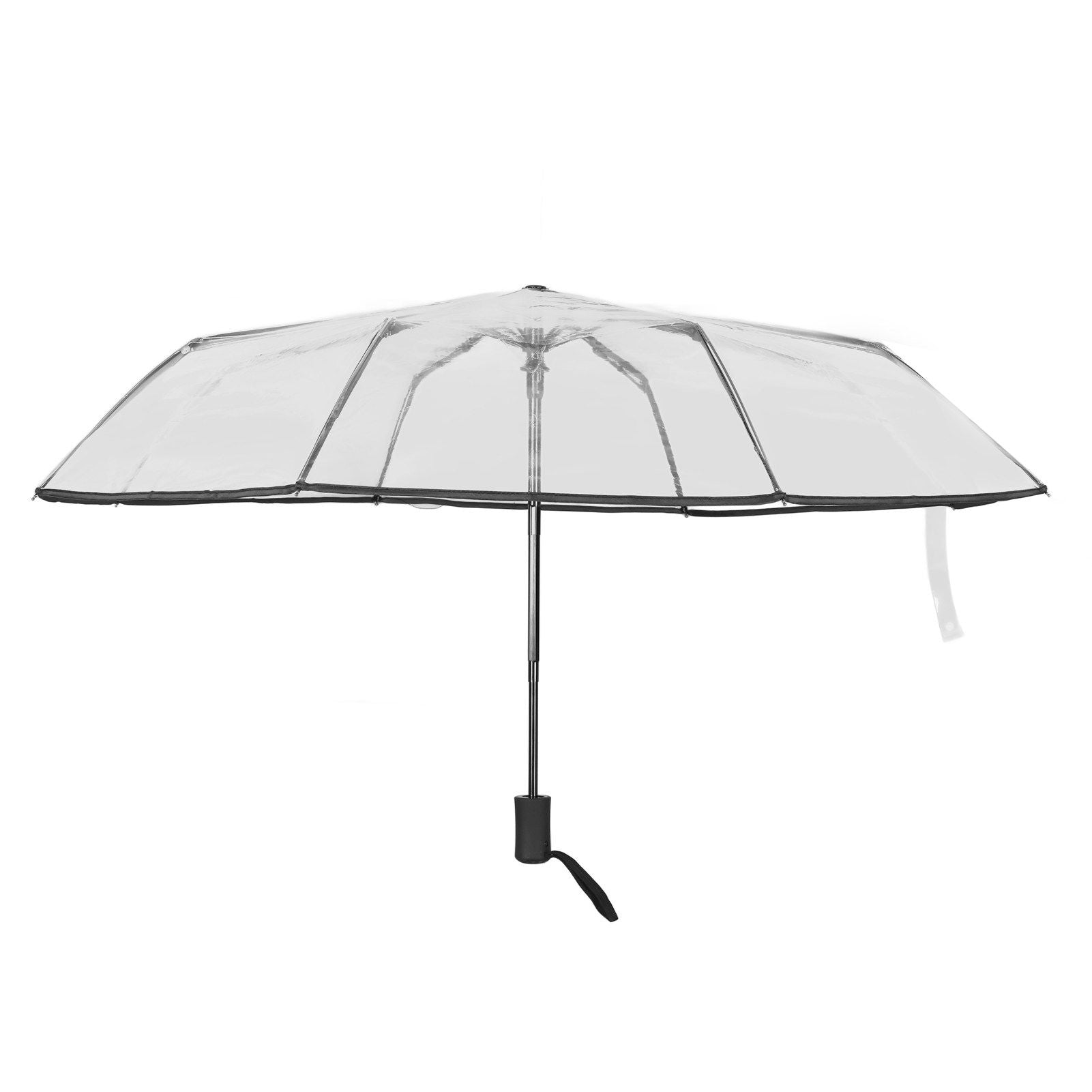 Compact Umbrella Black Transparent Automatic Design Sturdy Structure Travel Umbrella for Backpack Outing V1294-YM0521-3117230078211
