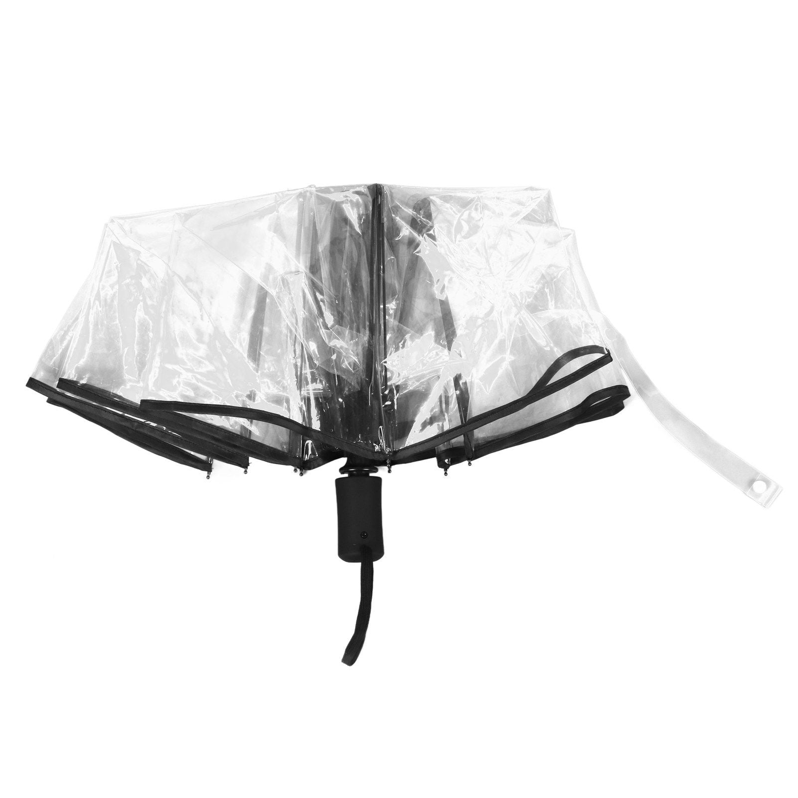 Compact Umbrella Black Transparent Automatic Design Sturdy Structure Travel Umbrella for Backpack Outing V1294-YM0521-3117230078211