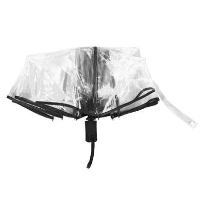 Compact Umbrella Black Transparent Automatic Design Sturdy Structure Travel Umbrella for Backpack Outing V1294-YM0521-3117230078211