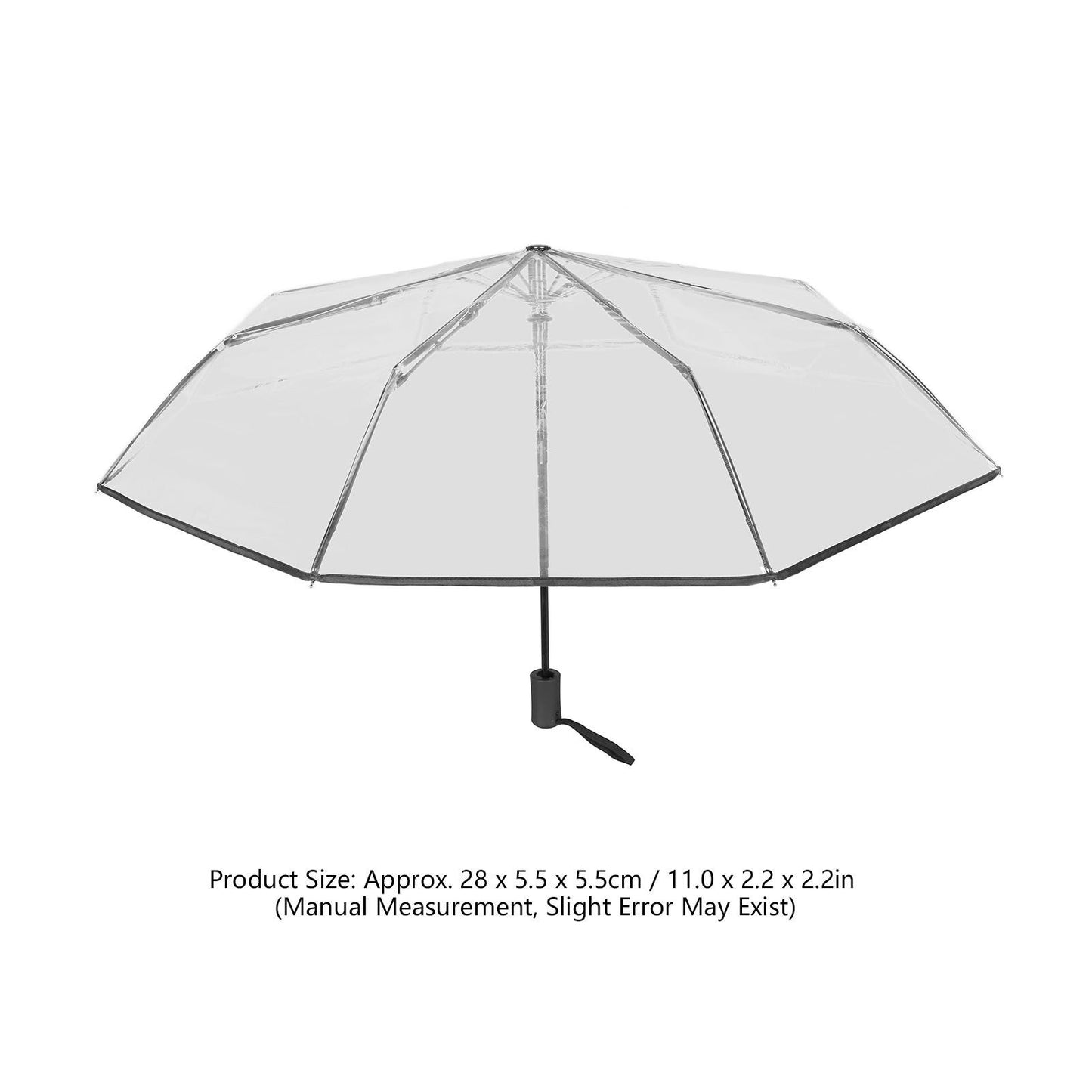 Compact Umbrella Black Transparent Automatic Design Sturdy Structure Travel Umbrella for Backpack Outing V1294-YM0521-3117230078211