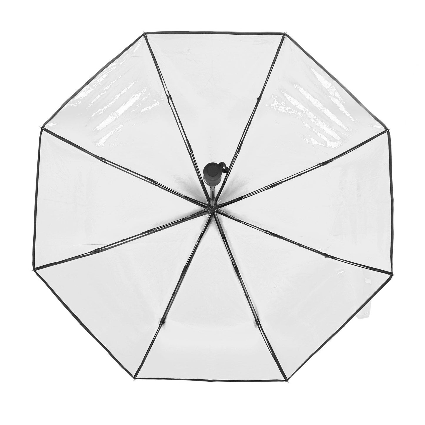 Compact Umbrella Black Transparent Automatic Design Sturdy Structure Travel Umbrella for Backpack Outing V1294-YM0521-3117230078211